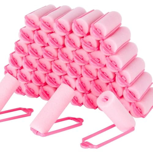 40PCS Foam Hair Rollers - 0.98 Inch Sponge Rollers for Heatless Hair Curler for Short/Long Hair Sleep rolos para cabello Small Sponge Curlers Soft Sleeping Thin Curl Overnight rulos