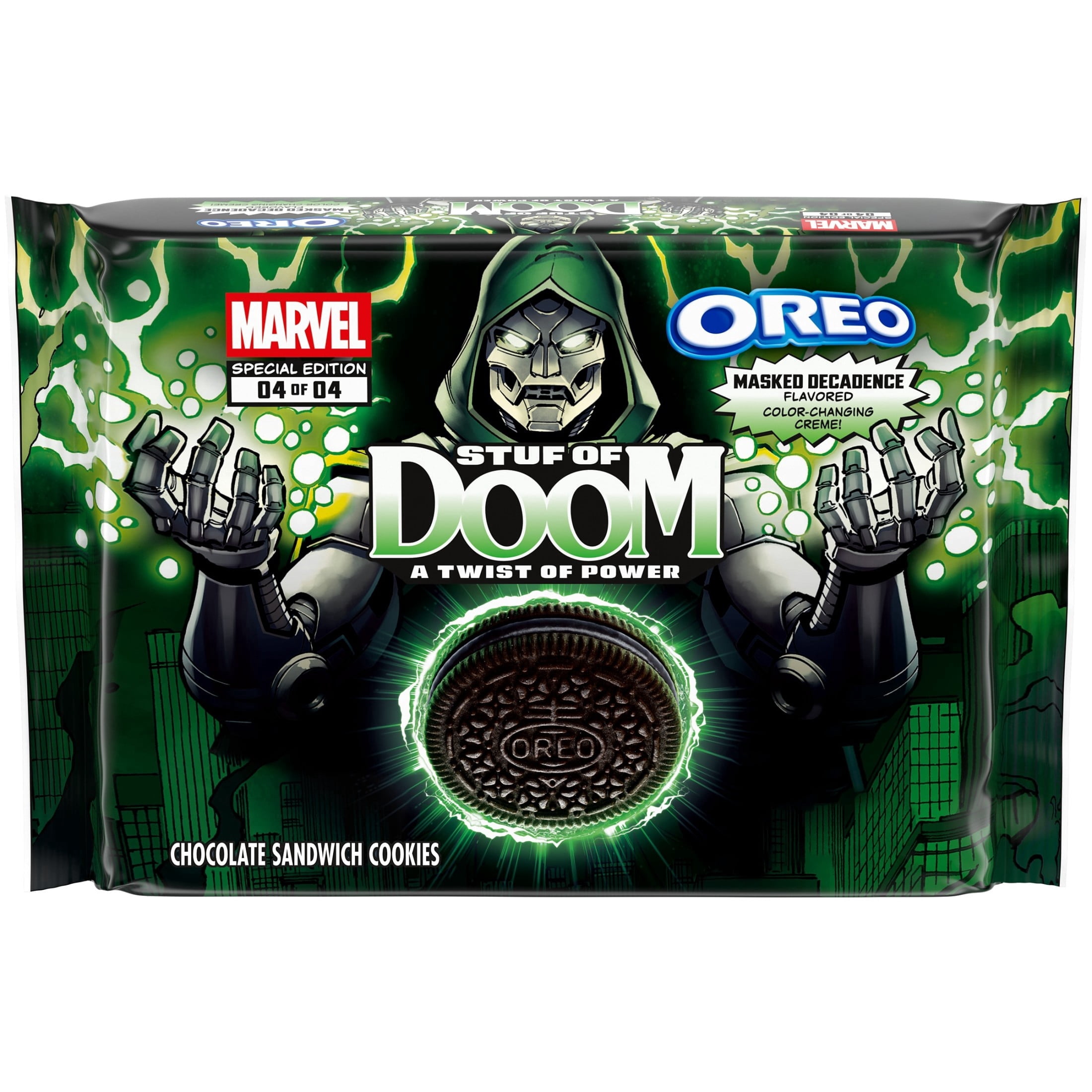 Oreo x Marvel Limited Edition Chocolate Sandwich Cookies – 4 Pack Set (Issues 1–4 Collectible Packs)