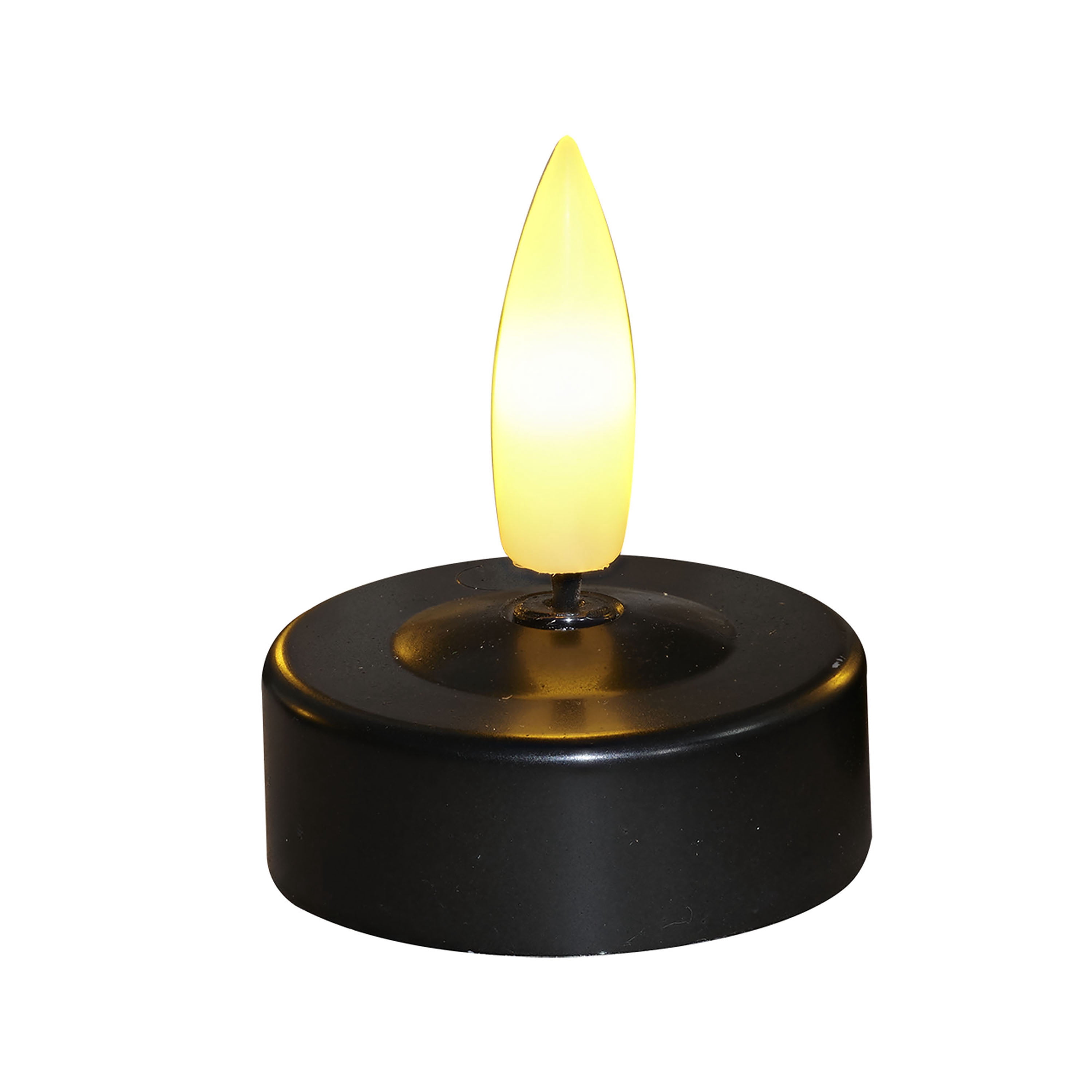 Battery-Operated LED Tealight Candles, Black, 4 Count, Halloween by Way To Celebrate