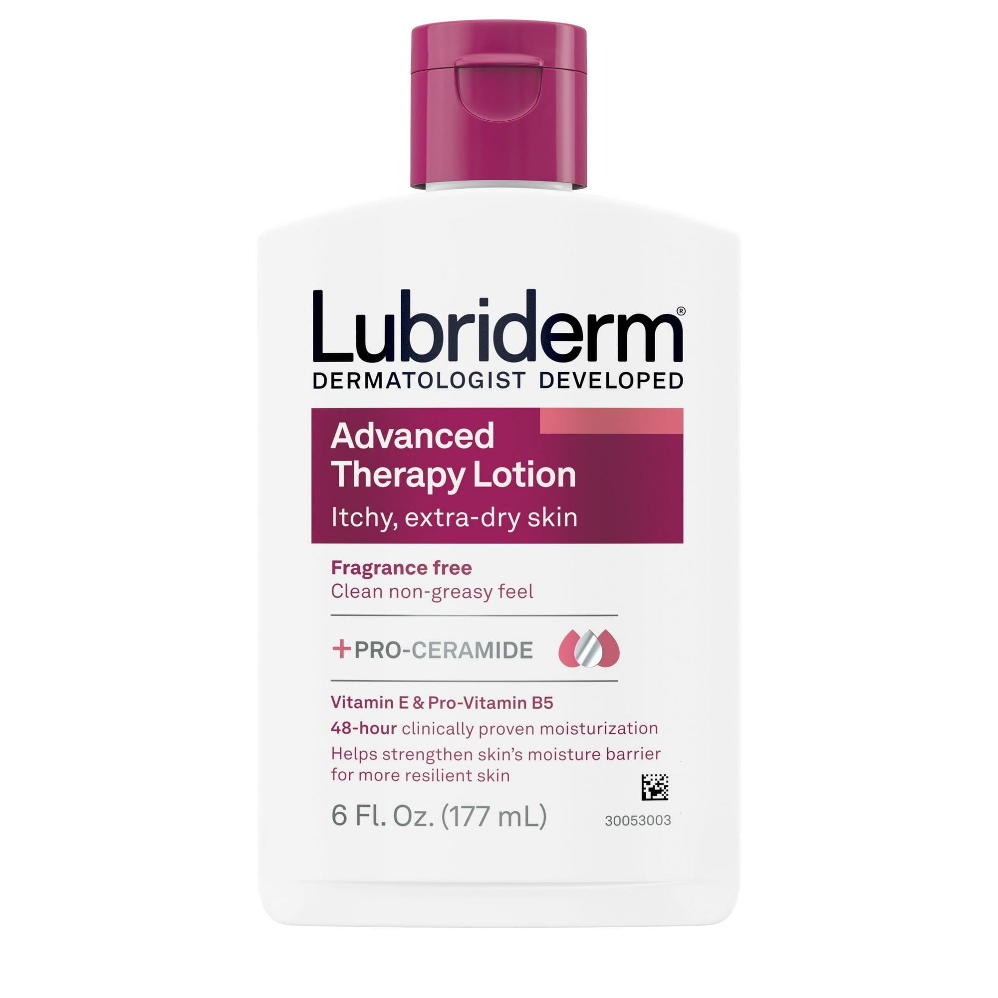 Lubriderm Advanced Therapy Fragrance-Free Lotion, Vitamin E, 6 fl. oz