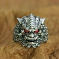 thumbnail image 2 of Red CZ Eyes 925 Sterling Silver Chinese Style Lion Ring Punk Jewelry TA268 US Size 7.5, 2 of 17