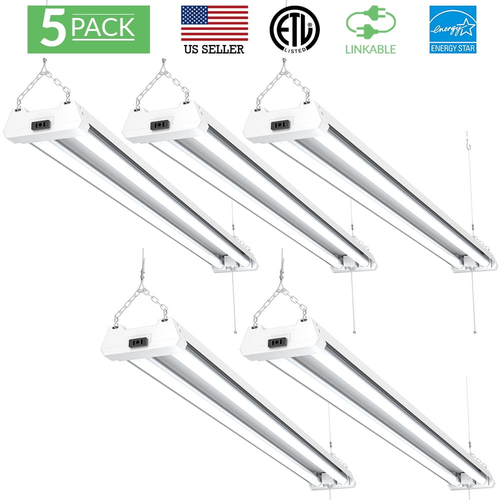 Sunco Lighting 5 Pack Frosted Shop Light Utility LED 40W 5000K