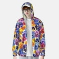 thumbnail image 4 of Kll The Garden Tricolor Pansy Flower Print Men'S Women’s Upf 50+ Sun Protection Outdoor Hoodie Jacket Long Sleeve Fishing Hiking Performance Shirt- Xx-Large, 4 of 8