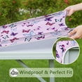 thumbnail image 6 of Pink Butterfly Pattern Square Fitted Tablecloth with Elastic Edge,Square Table Cover,Washable Elastic Table Cover for Home Kitchen Party Decor 34"x34", 6 of 6