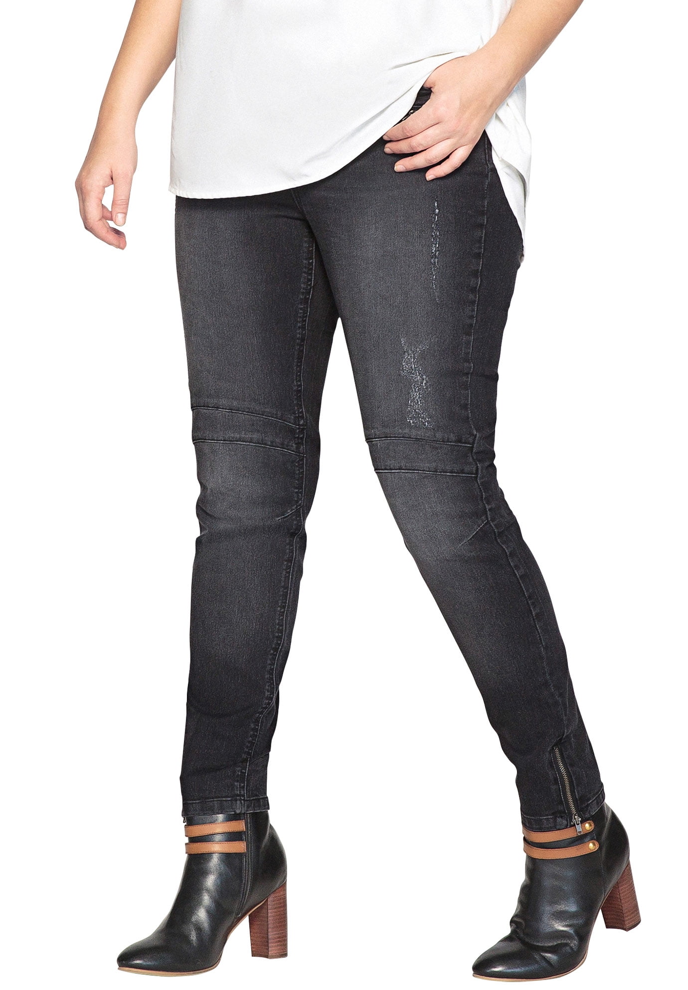 Castaluna - Castaluna Women's Plus Size Moto Skinny Jean - Walmart.com - Walmart.com