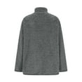 thumbnail image 6 of qolati Winter Coats for Women Casual Solid Long Sleeve Plush Coat Sherpa Fleece Oversized Trendy Jackets Warm Outerwear with Pockets Gray XXL, 6 of 10