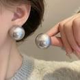 thumbnail image 6 of JennyShop New Large Round Pearl Earrings French High-End Feeling Light Luxury Earrings Fashion Single Item Women's Wedding Jewelry Gifts, 6 of 7