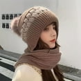 thumbnail image 3 of Dosaele Winter Warmth Pom Pom Knit Hat Scarf Set - Soft Braided Ear Protection Neck Cover  Versatile One-Piece Fashion Accessory For Autumn And Winter Seasons - Perfect For Outdoor Activi, 3 of 6