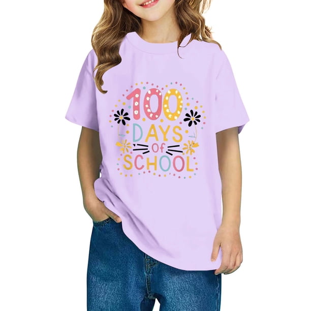 Fiudx Camiseta para Niños, Blusa Escolar de Tela Suave, Blusa Informal Cuello Redondo, Camisa de Verano de Manga Corta, Atuendo Diario, Moda para Niños y Niñas, 95 % Poliéster.