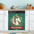 thumbnail image 5 of Ryvnso Merry Christmas Unicorn Dishwasher Magnetic Refrigerator Magnet Cover Kitchen Home Decorative 23"x26", 5 of 6