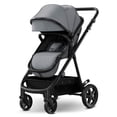 thumbnail image 1 of Mompush Meteor 2 Cochecito de bebé 2 en 1 con modo moisés, compatible con asiento de coche infantil, adaptador incluido, combo de cochecito de moisés estable, cochecitos de bebé de tamaño completo par, 1 of 5