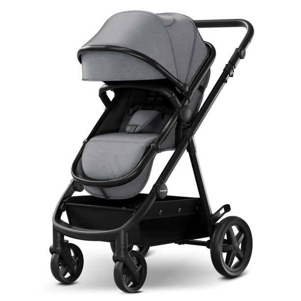Mompush Meteor 2 Cochecito de bebé 2 en 1 con modo moisés, compatible con asiento de coche infantil, adaptador incluido, combo de cochecito de moisés estable, cochecitos de bebé de tamaño completo par