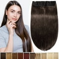 thumbnail image 2 of Benehair Clip in One Piece 100% Remy Real Human Hair 3/4 Full Head Straight for Women 8"-24" Brown Thick, 2 of 10