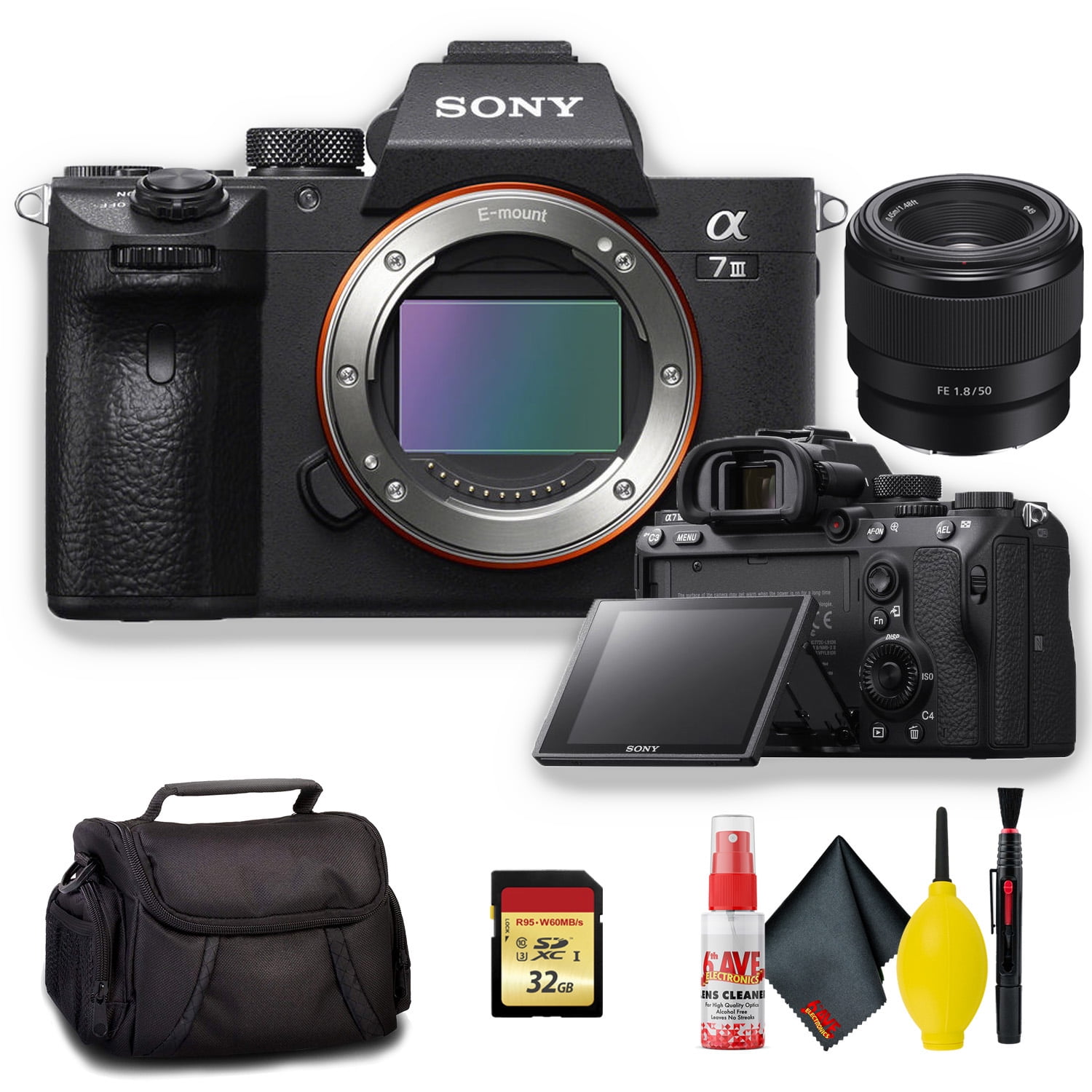 Sony Alpha a7 III Mirrorless Camera with 32GB SD Card & 50mm F1.8 E-Mount Lens 1 Unit - Standard Kit(International Model)