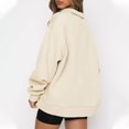 thumbnail image 2 of Womens Half Zip Sweatshirt Oversized Long Sleeve Collar Drop Shoulder Solid 1/4 Zipper Pullover, 2 of 4