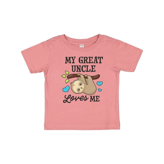 Inktastic My Great Uncle Loves Me with Sloth and Hearts Boys or Girls Baby T-Shirt