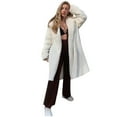thumbnail image 2 of Fartey Womens Long Winter Coats Faux Fur Coat Fuzzy Fleece Jacket Oversized Warm Thicken Cardigan Fashion Solid Color Winter Outerwear White XL, 2 of 8