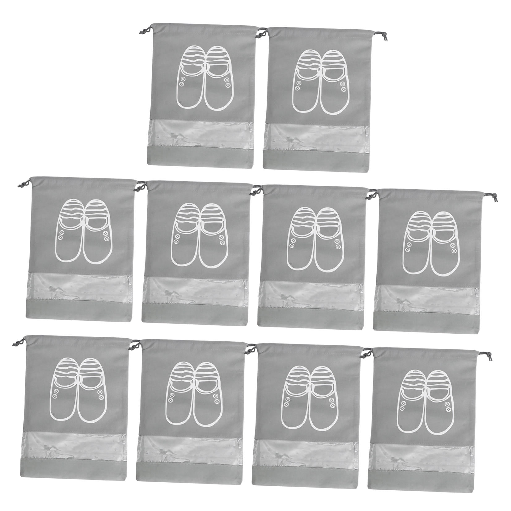 HONMEET 10-Pack Travel Shoe Bags, Breathable Non-Woven Portable Storage Pouches for Luggage, Shoes, and Travel Essentials