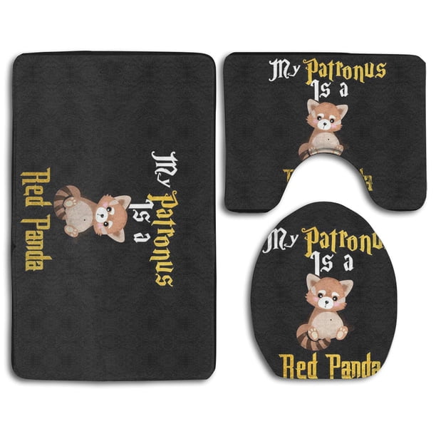 EREHome My Patronus is A Red Panda 3 Piece Bathroom Rugs Set Bath Rug ...