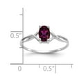 thumbnail image 3 of 14K White Gold Ring Band Birthstone (01) January Garnet (Rhodolite) Oval Red, Size 9, 3 of 5