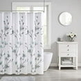 thumbnail image 2 of Madison Park Magnolia Floral Printed Burnout Shower Curtain, Aqua, 72x72", 2 of 4
