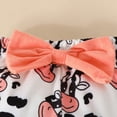 thumbnail image 3 of Baby Girl Fall Winter Clothes Newborn Infant Letter Holy Cow I'm CUTE Cow Print Long Sleeve Ruffle Romper Long Pants Headband Clothing Sets for 0 3 6 9 12 18 Months Baby Girl Outfit, 3 of 7
