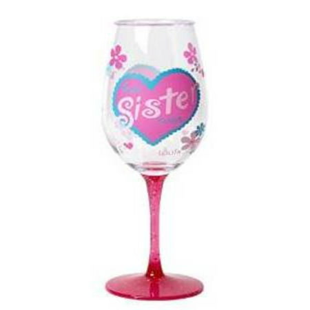 C.R. Gibson Lolita Ultimate Acrylic Glitter Wine Glass, Best Sister Ever, (Best Ever Mulled Wine)