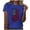 Blue, variant on Levmjia Womens Top Fashion Printed T-Shirt Short Sleeve Round Neck Casual Independence Day Comfortable Blouse Vacation Daily Wear