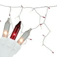 thumbnail image 2 of Set of 150 Red & Clear Mini Icicle Christmas Lights 3" Spacing - White Wire, 2 of 4