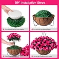 thumbnail image 3 of Artificial Hanging Flowers with 12" Basket for Outdoor Decor，Fake Hydrangea UV Resistant Arrangements in Pot Indoor Porch Garden Yard Spring Summer Decor(Double Rose), 3 of 6