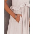 thumbnail image 6 of XCHQRTI Ruffled Pleated Women Dress 2024 Sleeveless Sundress Long Flowy Boho Beach Party Dresses, 6 of 9