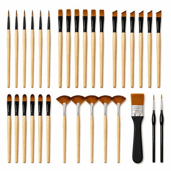 Kabuer Paint Brush Set for Professional Artist Beginners,Multi-Medium 32-Piece