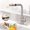 Brushed Nickel, variant on Waterfall Kitchen Sink Faucet with Pull Down Sprayer, 3 Modes(Sweep/Stream/Waterfall) Rotary Switch Stainless Steel Commercial Modern Faucet for Kitchen Sink Single Handle Black Sink Fuacet
