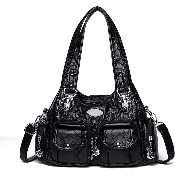 Sunyuer Soft PU Leather Tote Bag for Women, Large Capacity Hobo Handbag Shoulder Bags Multi-Pocket Crossbody Bag