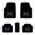 thumbnail image 5 of eing Front & Rear Floor Mats for Car SUV Van & Truck - All Weather Protection Universal Fit,Bling Butterfly Car Floor Cushion 5 Pack/Set - Multicolor, 5 of 7