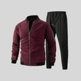 thumbnail image 6 of Yusimy Men's Solid Color 2-Piece Stand-Up Collar Outdoor Set Long Sleeve Breathable Elastic Waist Drawstring Pocket Regular Fit, 6 of 6