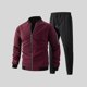 thumbnail image 5 of Ceisia Men's Regular Fit Waffle Knit Baseball Collar Jacket & Jogger Pants Set | Casual Outdoor Two-Piece Outfit Gifts, 5 of 8