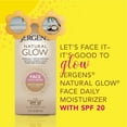 Jergens Natural Glow Facial Tanning Sunless Bronzing Moisturizer, Fair to Medium, SPF 20 Self