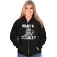 thumbnail image 4 of Wanna Cuddle Porcupine Animal Lover Unisex Fleece Graphic Zip Up Hoodie Brisco Brands 2X, 4 of 5