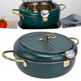 thumbnail image 1 of Cooking Fryer, Stainless Steel Portable Frying Pot Temperature Controllable with Lid for Picnic for Camping for Household, 1 of 8