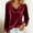 Red, variant on Women’s Velvet Cowl Neck Tops V Neck Long Mesh Sleeve Long Soft Velour Shirts Elegant Winter Fashion Clothing