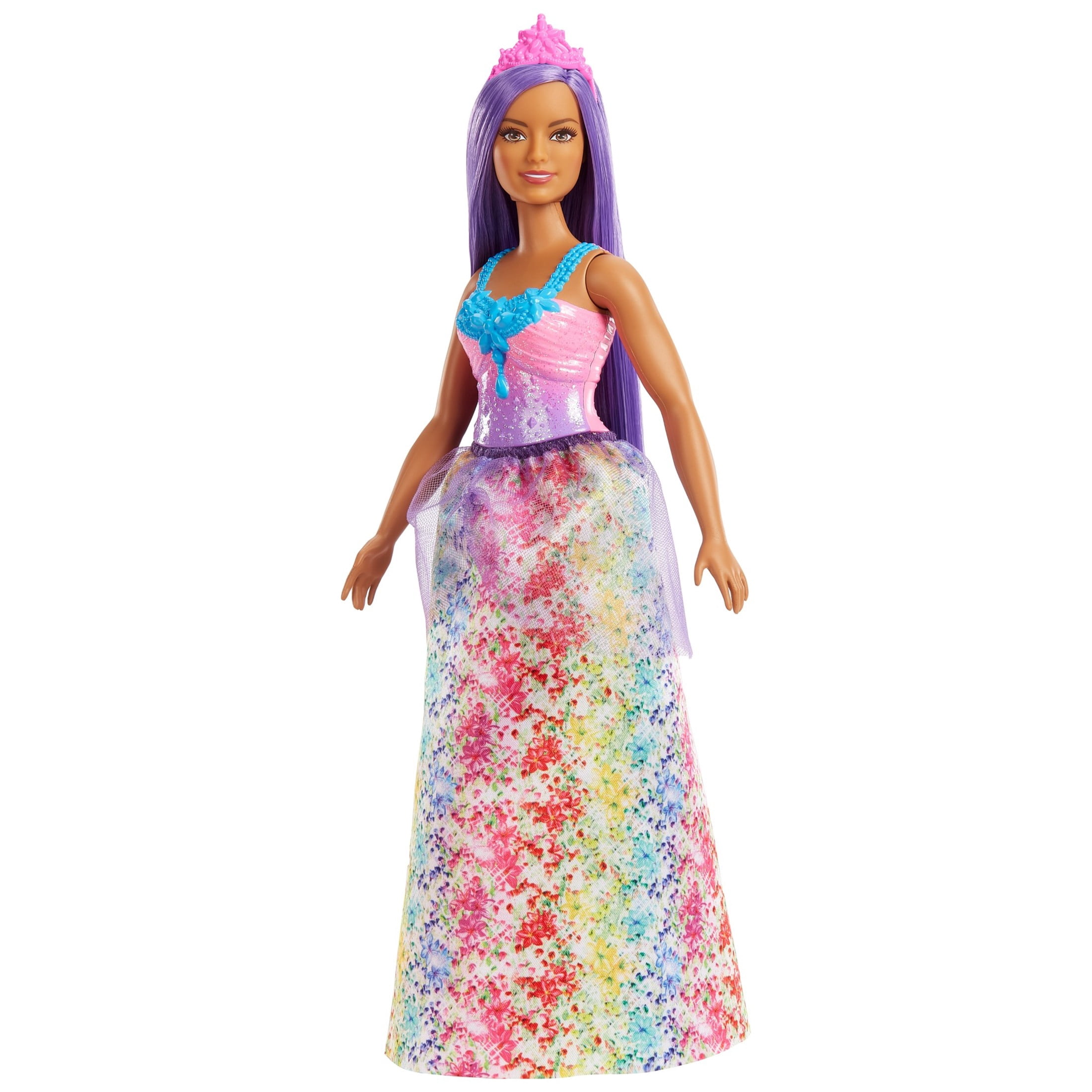 Barbie Dreamtopia Royal Doll with Curvy Body & Purple Hair in Removable Skirt, Shoes & Headband