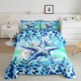 thumbnail image 1 of Erosebridal Child Starfish Bedding Full Comforter Set, Marine Seashell Down Comforter, Striped Decoration, Reversible 3 Pieces, 1 of 7