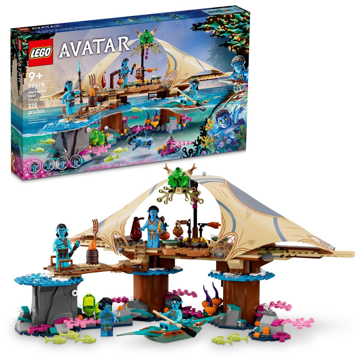 LEGO Avatar: The Way of Water Metkayina Reef Home 75578, Building Toy Set with Village, Canoe, Pandora Scenes, Neytiri and Tonowari Minifigures