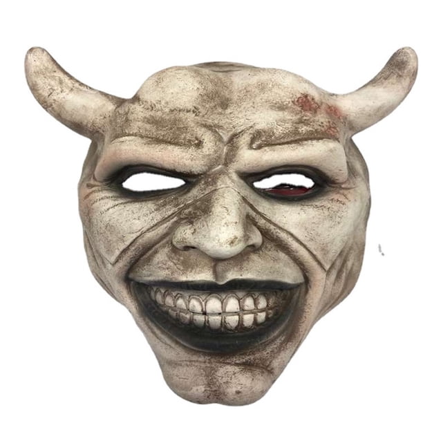 Casco de látex negro para teléfono con máscara de terror para Halloween, cosplay