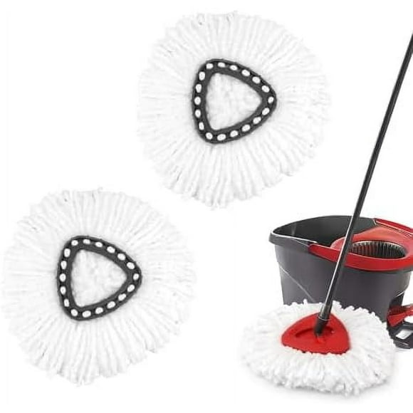 2 Pack Spin Mop Replacement Head for O-Ceda EasyWrin Spin Mop Head Replacements, Reusable Microfiber Mop Refill for Easy Cleaning, Machine Washable Mop Replace Heads