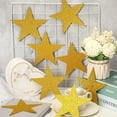 thumbnail image 4 of Triani 80Pcs Glitter Star Cutout Paper Five Stars Cutouts Paper Decorations Star Wall Decor 6 Inches Glitter Double Printed Paper Stars Party Decoration (Gold), 4 of 7