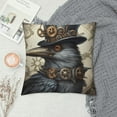 thumbnail image 2 of GOSMITH  Raven Vintage Crow Steampunk Throw Pillow,  Multicolor, 2 of 5