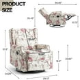 thumbnail image 5 of Recliner Chair Set of 2 Swivel Glider Rocker Nursery Chair for Adults, High Back Upholstered Rocking Armchair for Living Room, Manual Reclining Sofa Lounge Chair with Deep Seat in Fabric - Floral, 5 of 5