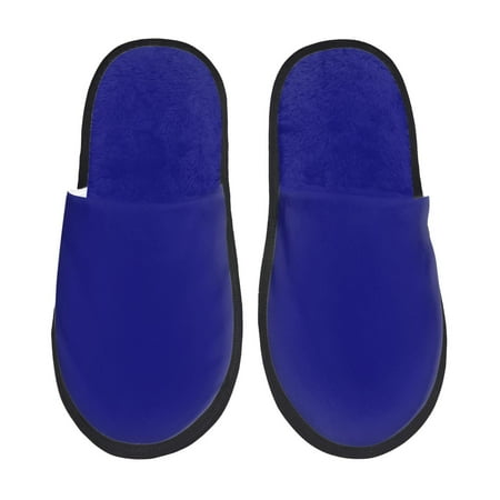 Balery Navy Slient Indoor Furry Fleece Comfort House Shoes Soft Non-Slip Home Shoes Cotton slippers House Slippers-- Medium
